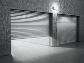 half opened garage door